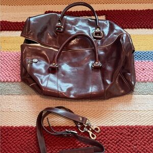 Brown Leather Duffel Bag